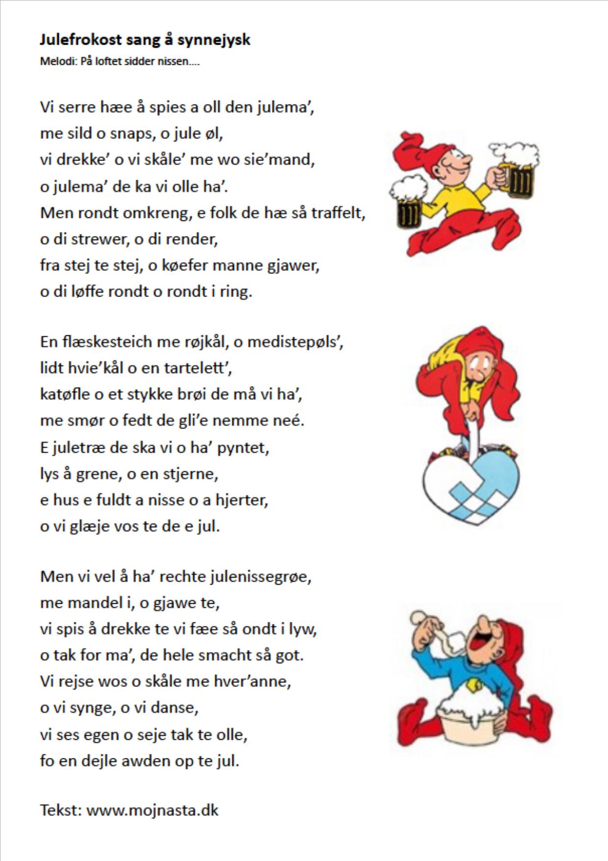 Julefrokostsang til mojnasta