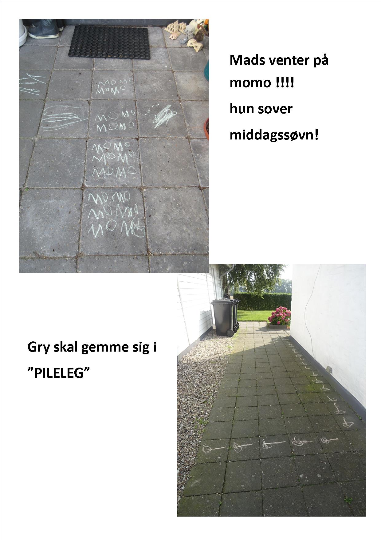 Glimt fra hverdagen: tegning med kridt på fliserne