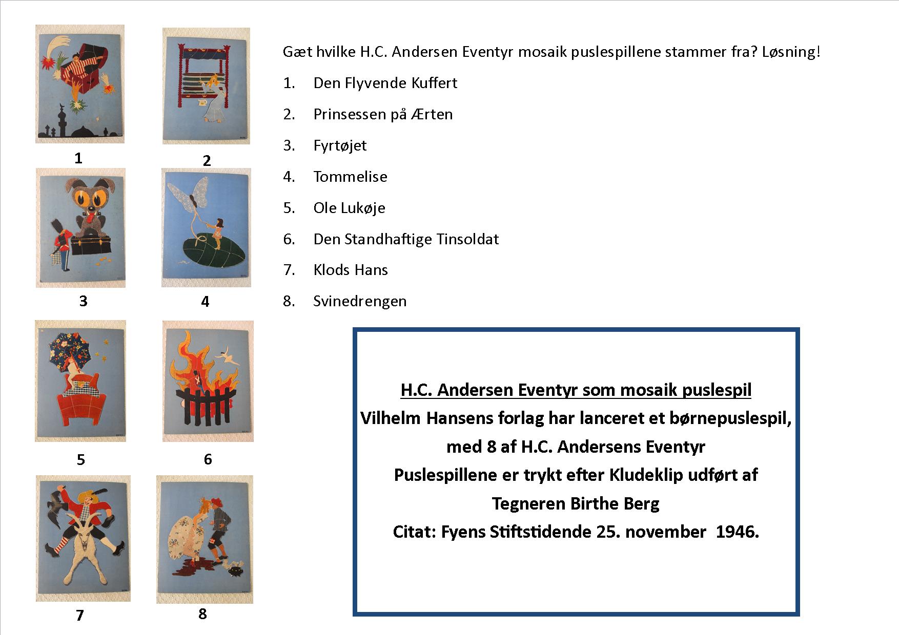 Gæt H.C. Andersen mosaik løsning rettet