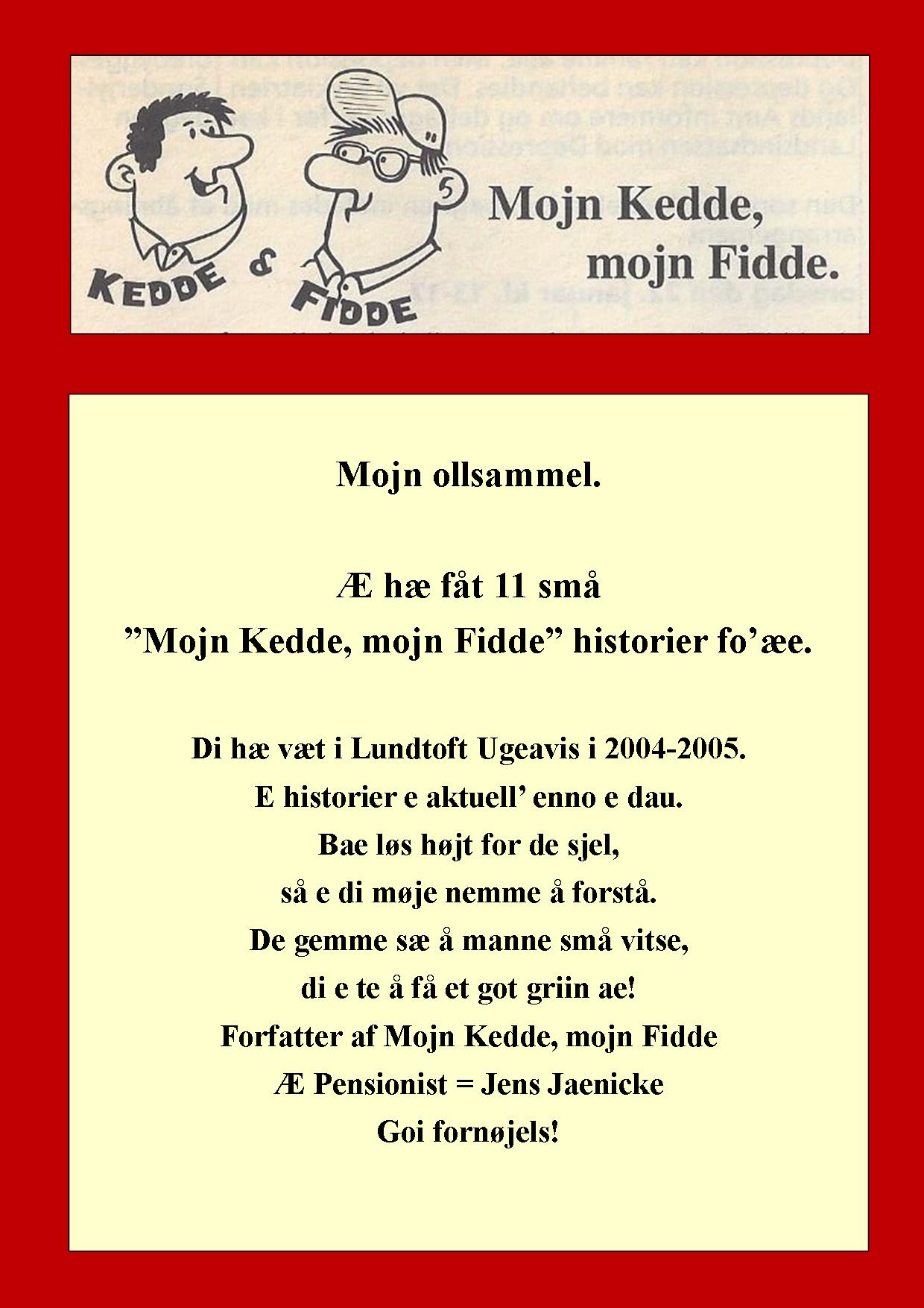 12 Mojn Kedde mojn Fidde til mojnasta