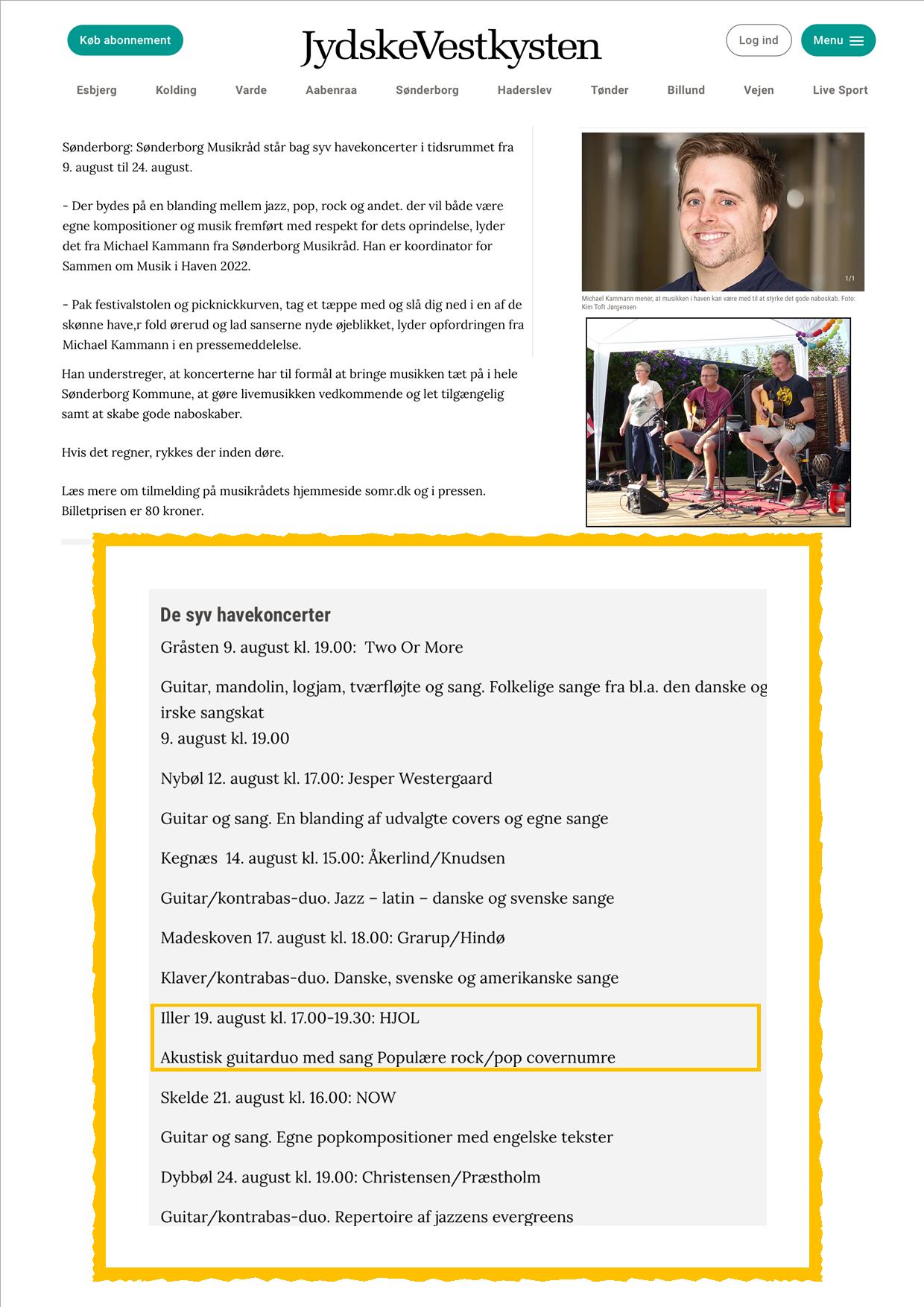 JV opslag i avisen 12.07.22.